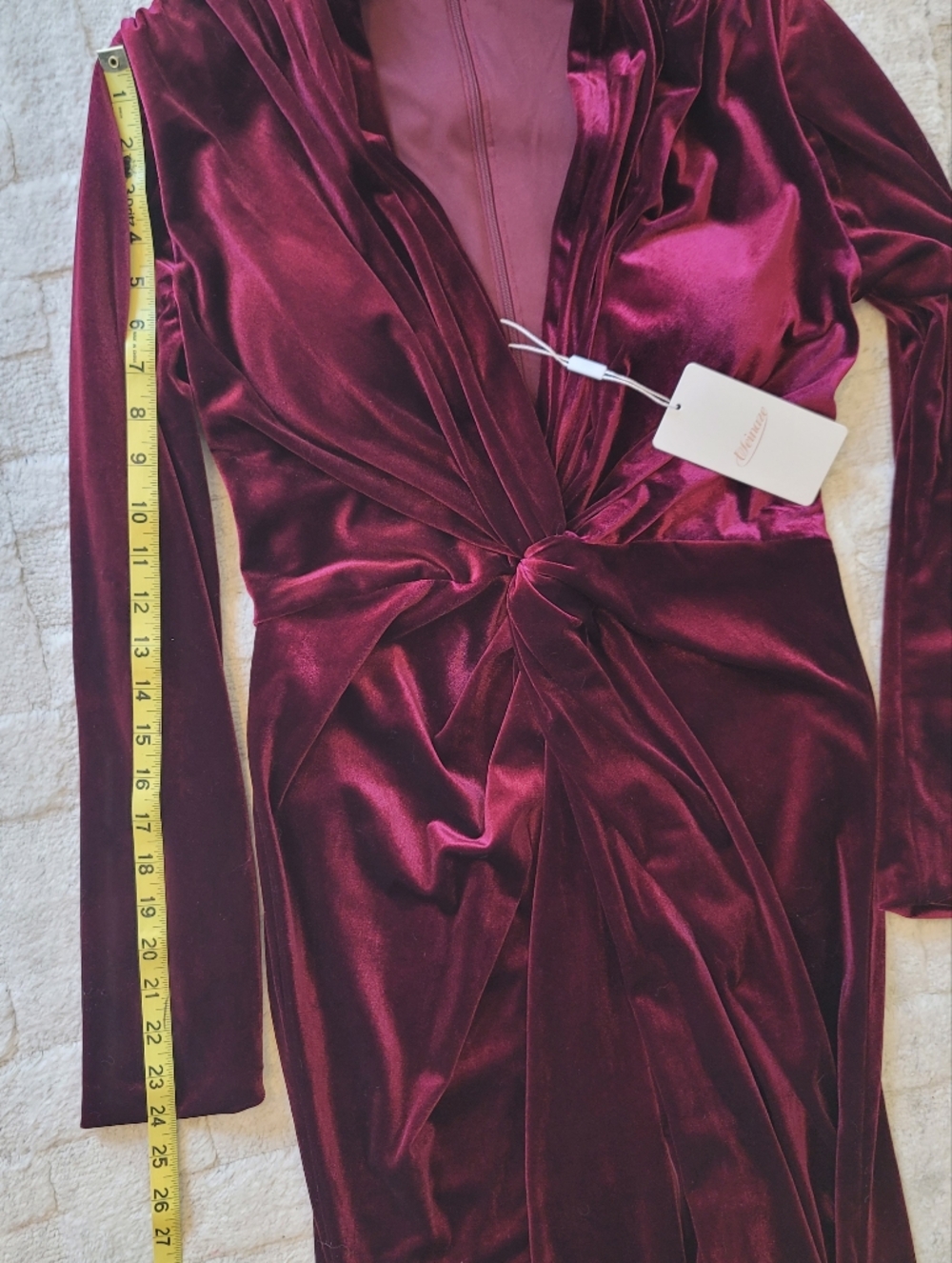 NWT Long Sleeve Burgundy Dress Size 8 - Picture 6 of 11